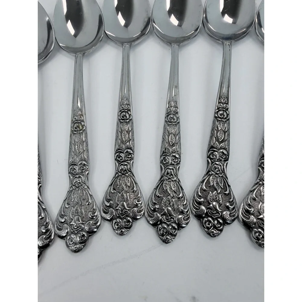 MSI Japan Versailles Pattern Stainless Steel Teaspoons Lot 6 Flatware
